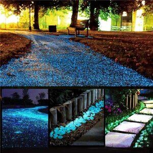 Glow Stones – 150pcs Blue Glowing Pebbles for Walkways